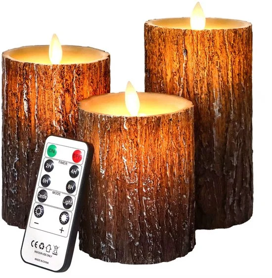 LED Kaarsen Met Afstandsbediening - Bewegende Vlam - Echte Wax - Elektrische Kaarsen - Op Batterijen - Dimbaar en Timer Fu...