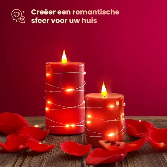 NovaWare LED Kaarsen met Bewegende Vlam - Set van 3 - Kaarsen op batterijen met afstandsbediening – Elektrische Kaarsen -...