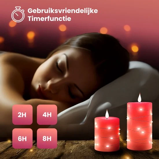 NovaWare LED Kaarsen met Bewegende Vlam - Set van 3 - Kaarsen op batterijen met afstandsbediening – Elektrische Kaarsen -...