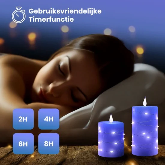 NovaWare LED Kaarsen met Bewegende Vlam - Set van 3 - Kaarsen op batterijen met afstandsbediening – Elektrische Kaarsen -...