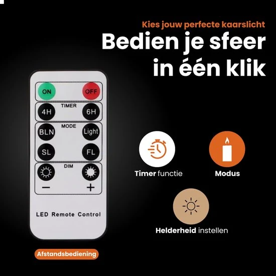 Oplaadbare Kaarsen met Afstandsbediening – LED Kaarsen met flikkerende vlam – Draadloos & Veilig – Theelichtjes – Oplaadba...