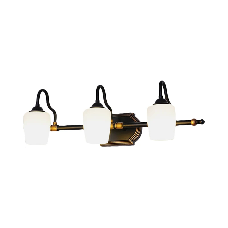 2/3/4 Lights Cup Shade Vanity Sconce Classic Sneeuwwit Glass Wall Mounted Light Bathroom White