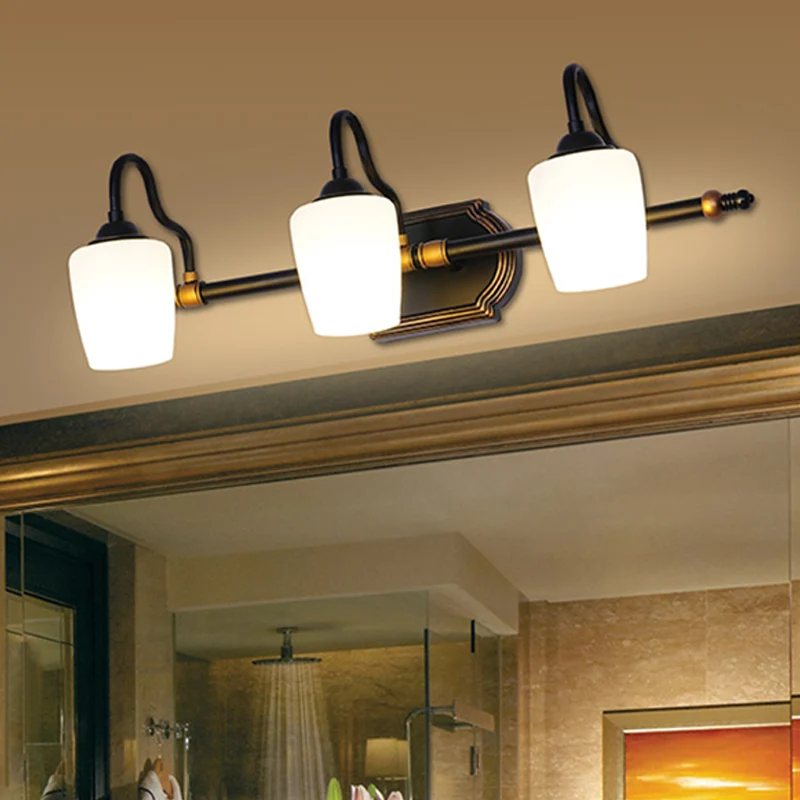2/3/4 Lights Cup Shade Vanity Sconce Classic Sneeuwwit Glass Wall Mounted Light Bathroom White