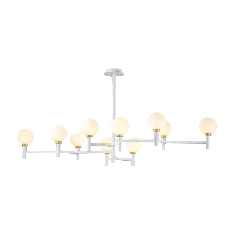 Actueel Orbit Chandelier Pendant White Glass 10-Head Living Room Island Light Black/White/Gold Black