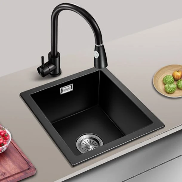 Actueel Single Bowl Kitchen Sink Quartz Kitchen Sink Basket Strainer 16l