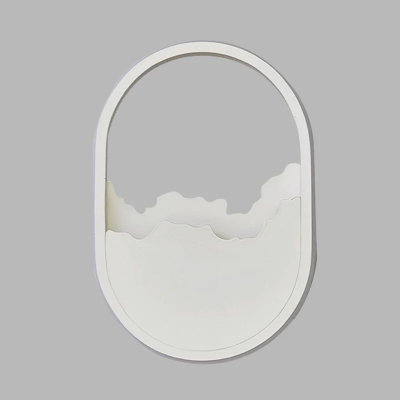 Aluminium Oval Wall Sconce Light Modern LED White Wall Lamp Cracked Design Warm/White/Natural Light White