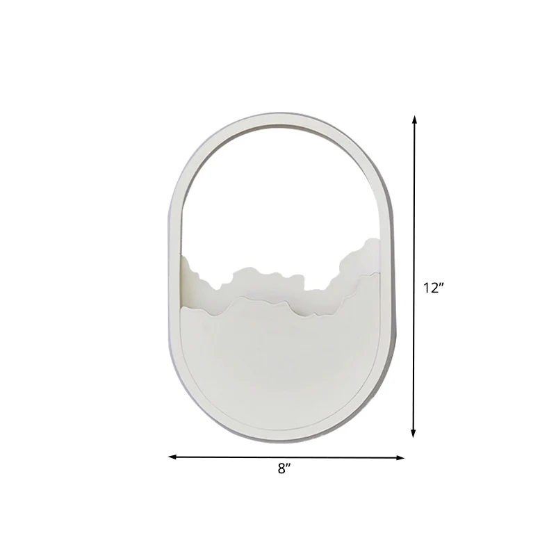 Aluminum Oval Wall Sconce Light Modern LED Parelmoer Wall Lamp Cracked Design Warm/White/Natural Light White