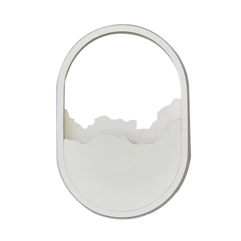 Aluminum Oval Wall Sconce Light Modern LED Parelmoer Wall Lamp Cracked Design Warm/White/Natural Light White