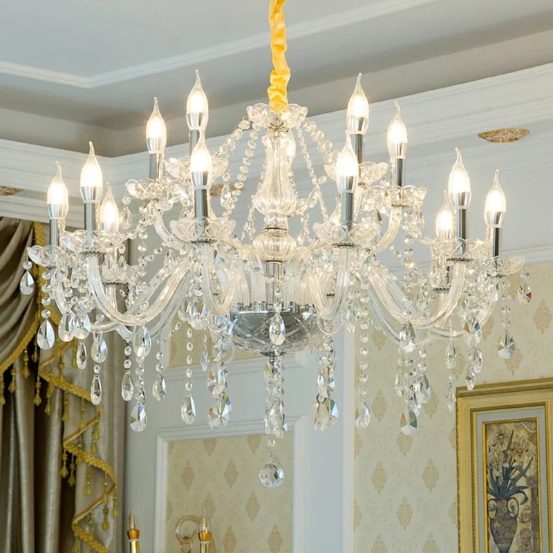 Barokke kandelaar kroonluchter schitterend kristallen hanglamp voor eetkamer