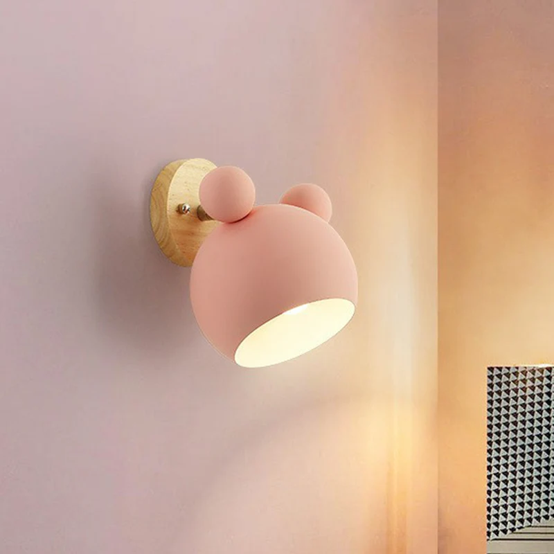 Bear Head Bedroom Wall Mount Light Metallic Één Minimalistic Wall Sconce Light White