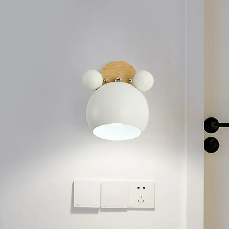 Bear Head Bedroom Wall Mount Light Metallic Individueel Minimalistic Wall Sconce Light White