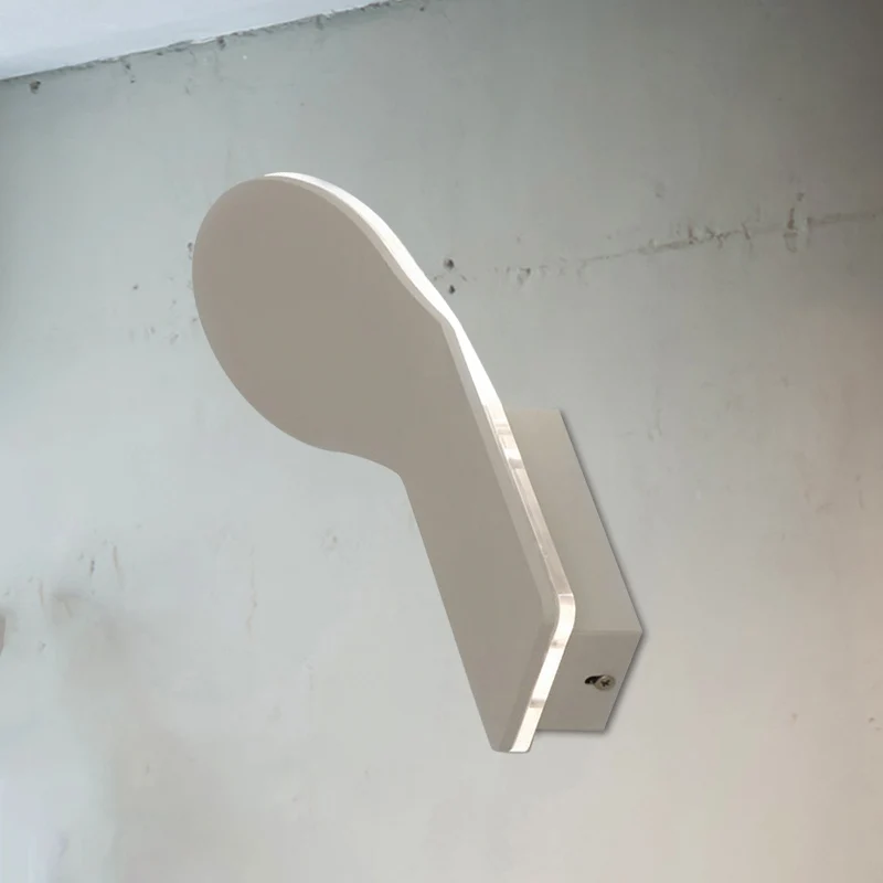 Bend Wall Light Sconce Modern Style Lichtmetaal LED White Finish Wall Lamp White/Natural/Warm Lighting White