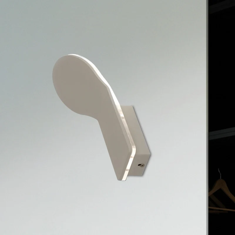 Bend Wall Light Sconce Modern Style Lichtmetaal LED White Finish Wall Lamp White/Natural/Warm Lighting White