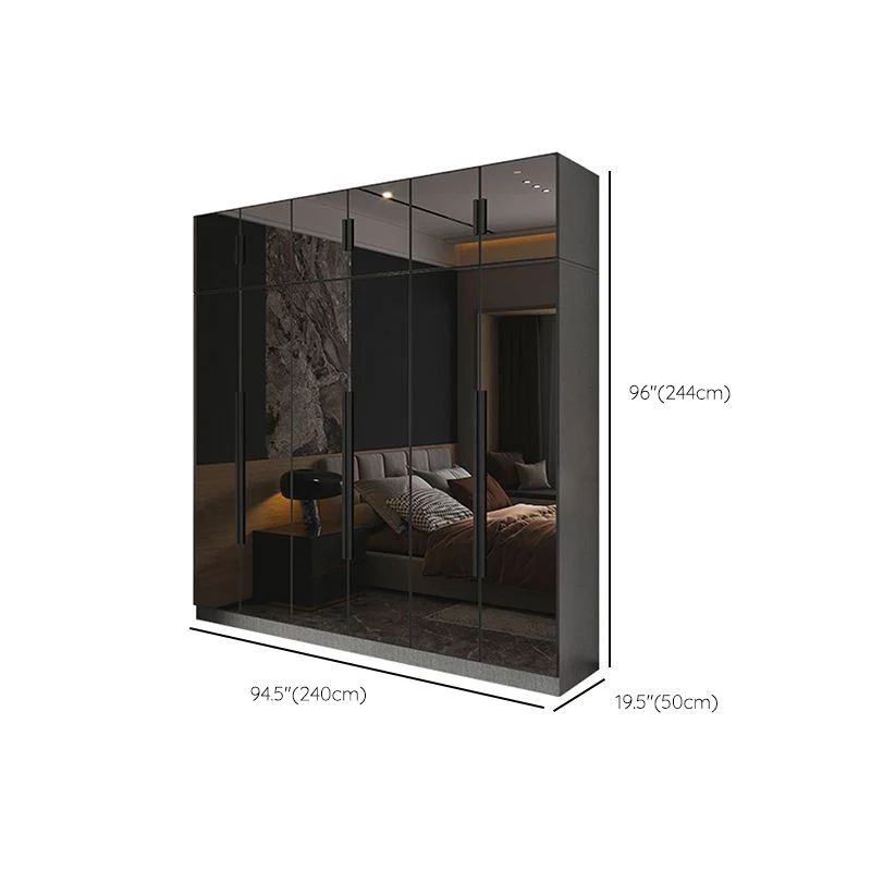Black Color Glass Wardrobe Aaibaar Close Door Wardrobe Closet Home 38l