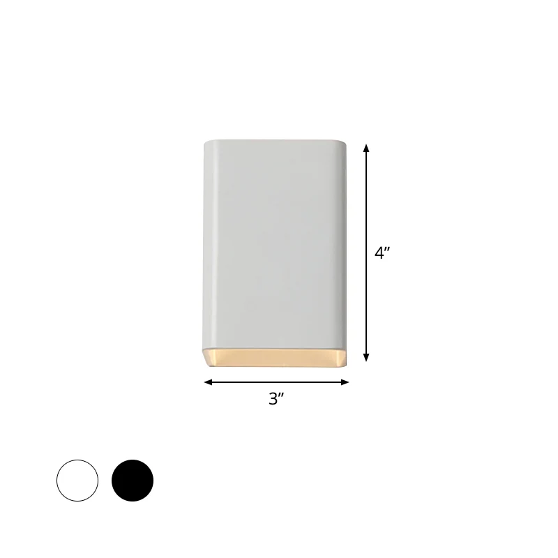 Black/White Cube Shade Wall Mount Light Contemporary LED Metallic Wall Lamp Bedside, Warm/White Lighting White