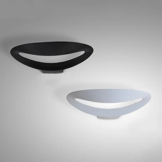 Black/White Curved Shade Wall Sconce Eigentijds Stylish Integrated LED Aluminum Wall Mounted Lamp Bedroom Black