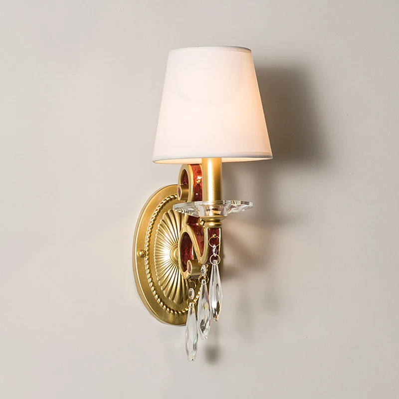 1 Bulb Sconce Light Fixture Traditional Gouden Conical Living Room Wall light /without Fabric Shade Gold