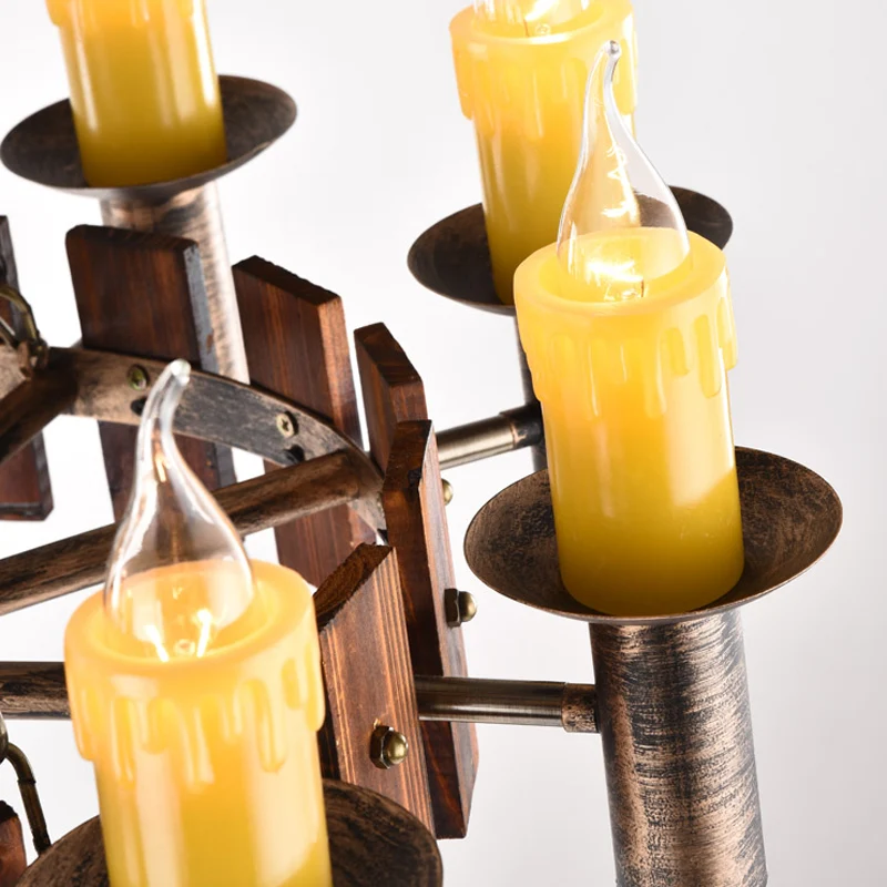 Candle Vintage Hanging Light Metaal Chandeliers Brass Coffee Shop Living Room Brass