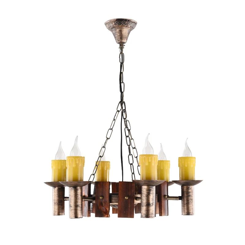 Candle Vintage Hanging Light Metaal Chandeliers Brass Coffee Shop Living Room Brass