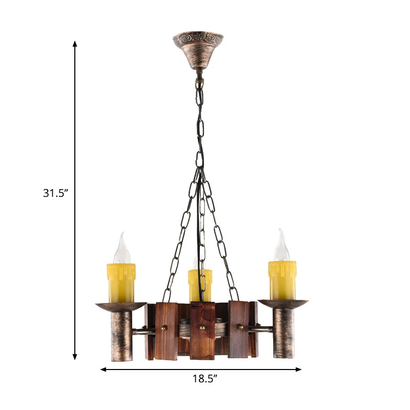 Candle Vintage Hanging Light Metal Chandeliers Geel koper Coffee Shop Living Room Brass