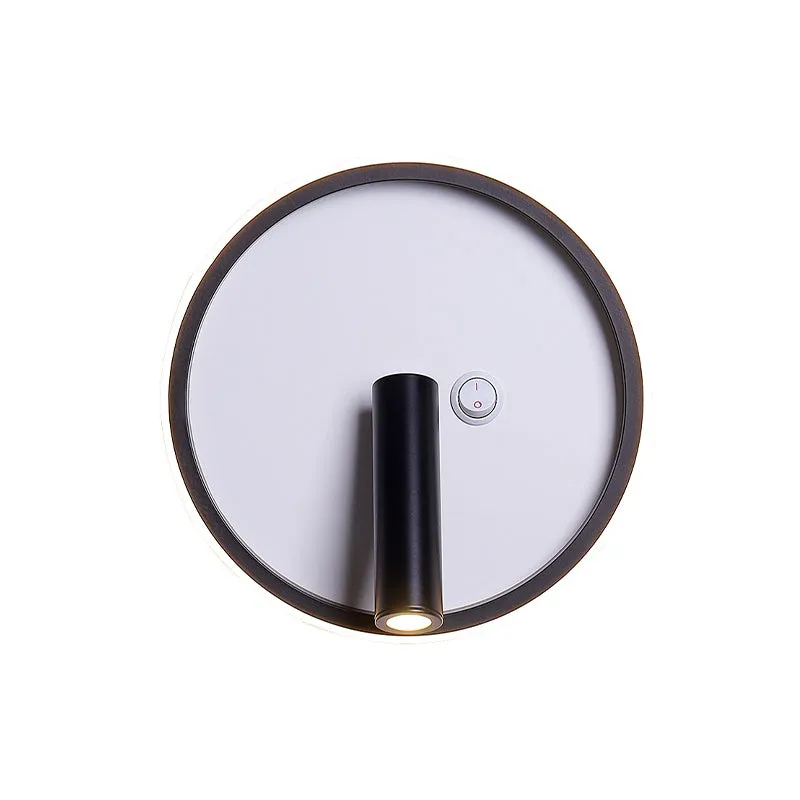Contemporary Circle/Square/Ellipse Sconce Metaal LED Bedside Wall Lighting Black, White/Warm Light Black