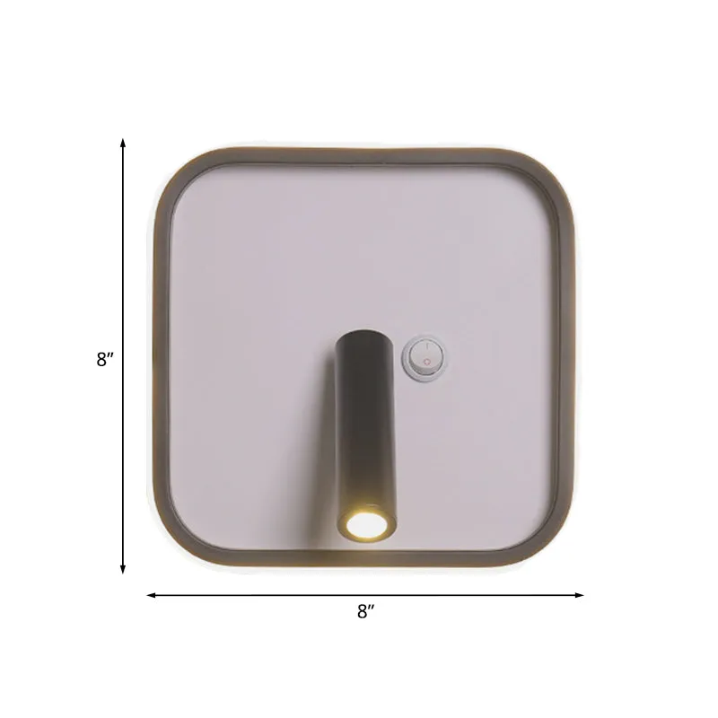 Contemporary Circle/Square/Ellipse Sconce Metaal LED Bedside Wall Lighting Black, White/Warm Light Black