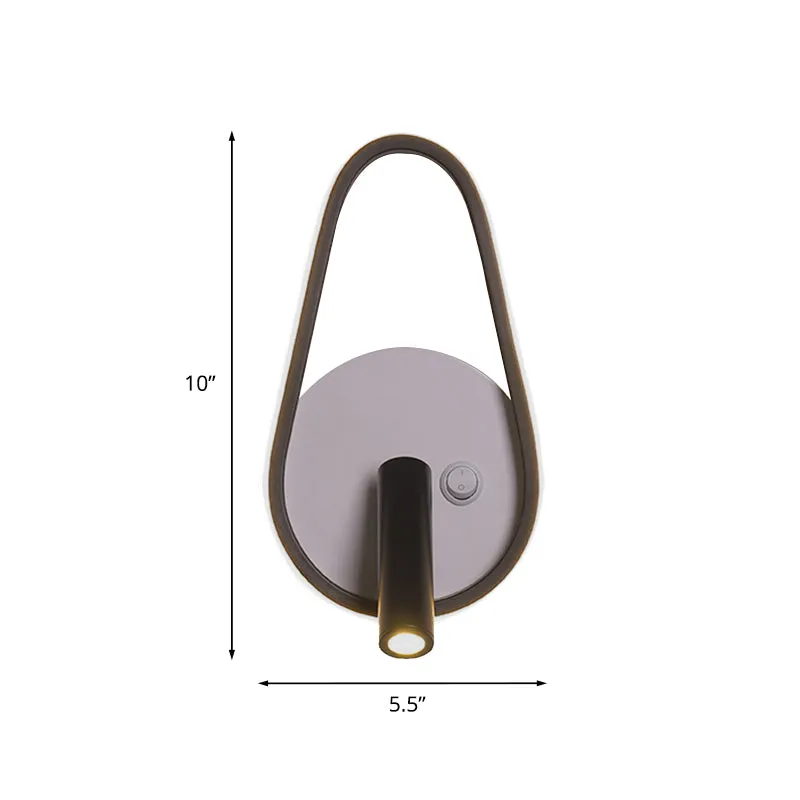 Contemporary Circle/Square/Ellipse Sconce Metaal LED Bedside Wall Lighting Black, White/Warm Light Black