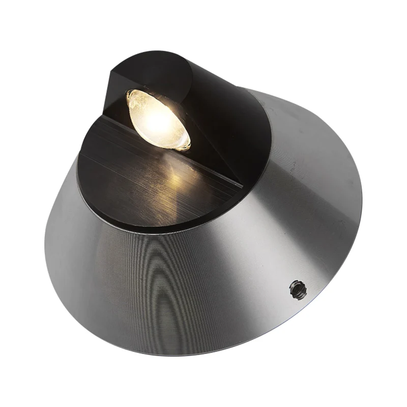 Contemporary Round Wall Lighting Aluminum Warm/White Light 1 Light Corridor Sconce Lighting Fixture Zwart Black