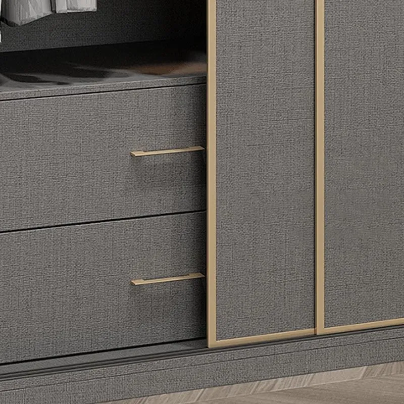 Contemporary Style Asgrijs Colour Wardrobe Wood Self Close Drawers Wardrobe Closet 47l