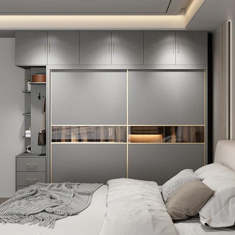 Contemporary Style Asgrijs Colour Wardrobe Wood Self Close Drawers Wardrobe Closet 47l