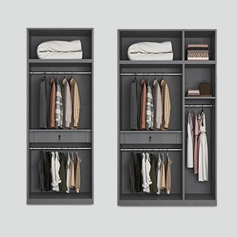 Contemporary Style Glass Wardrobe Mild Close Door Wardrobe Closet Bedroom 23