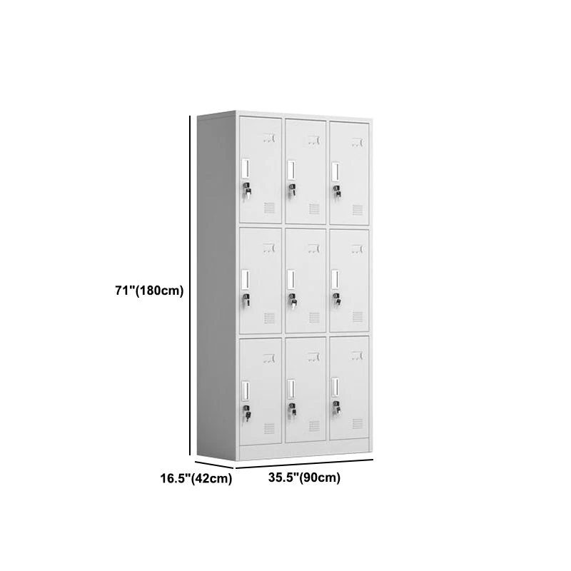 Contemporary Style Metal Wardrobe Sneeuwwit Colour Soft Close Doors Wardrobe Closet 33l