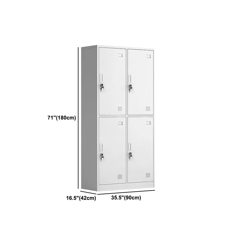 Contemporary Style Metal Wardrobe White Colour Donzig Close Doors Wardrobe Closet 33l