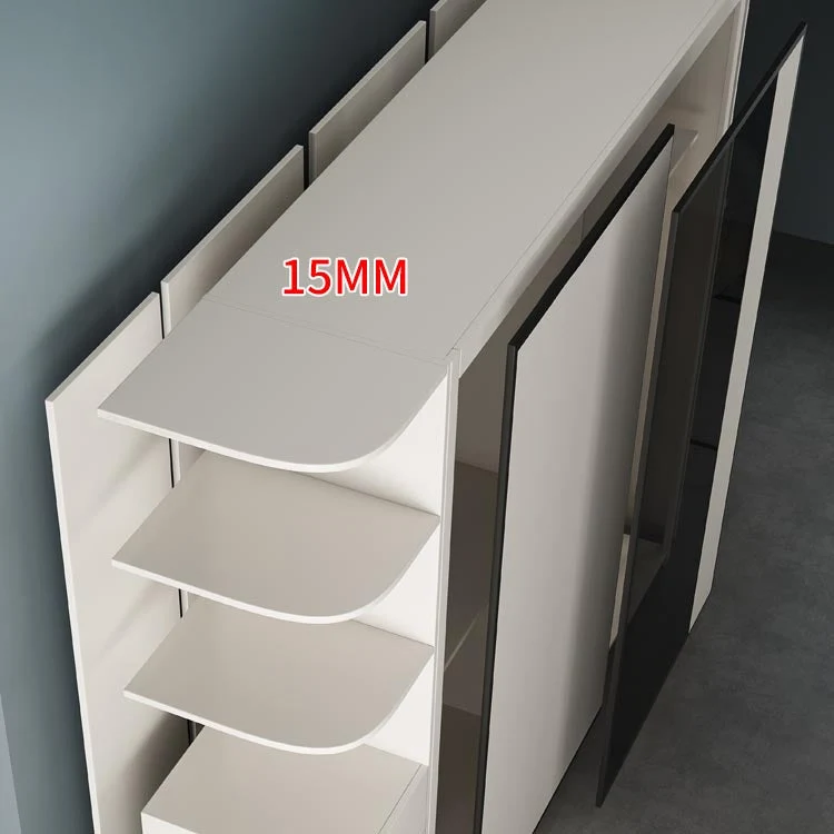 Contemporary Style Wood Wardrobe Melkwit Colour Wardrobe Closet Sliding Door 47l