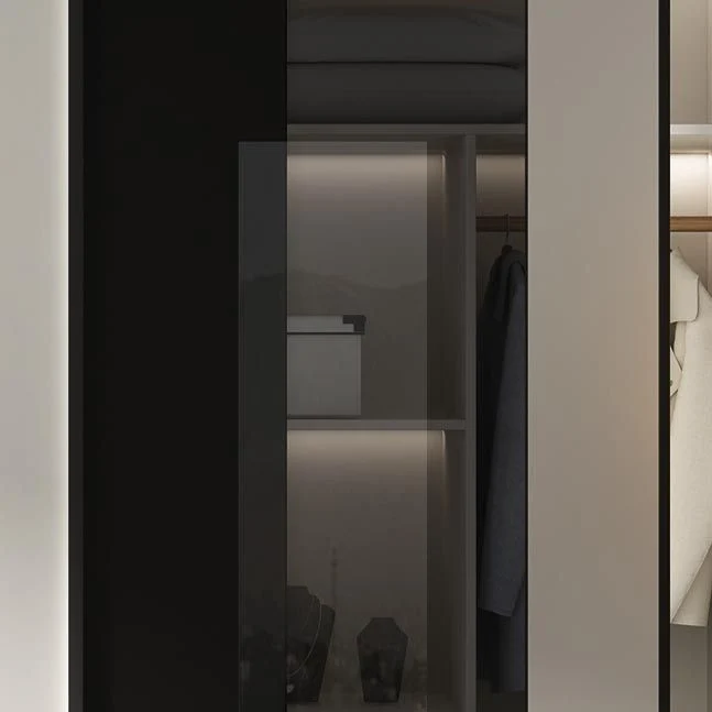 Contemporary Style Wood Wardrobe Sneeuwwit Colour Wardrobe Closet Sliding Door 47l