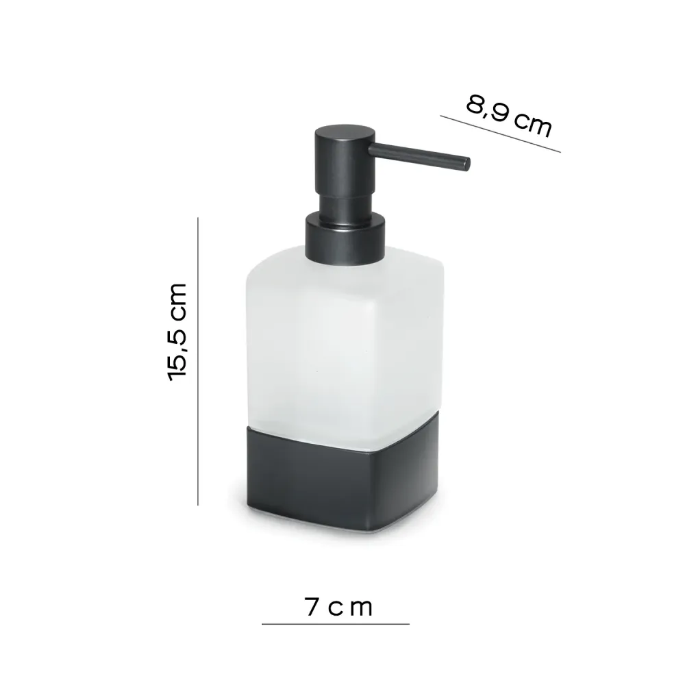Countertop soap dispenser messing pump Gedy Lounge series - Matte Black