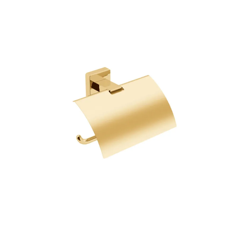 Covered brass roll holder to be fixed to wall Dado collection Lineabeta - Gold metal