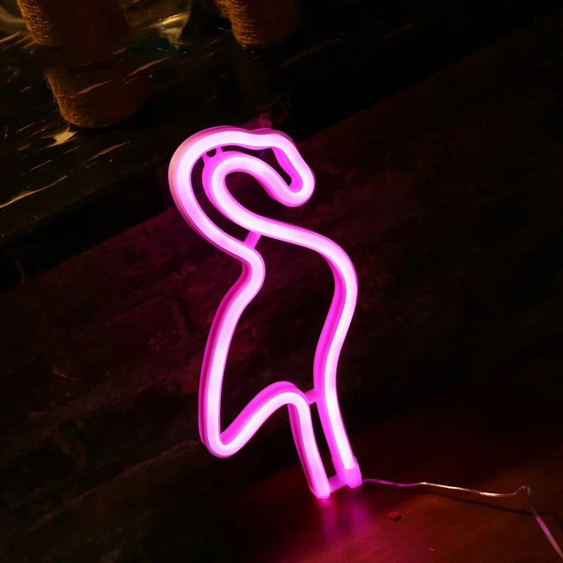 Creative Battery LED Wall Night Lamp White Flamingo USB Night Lighting Van kunststof Shade White