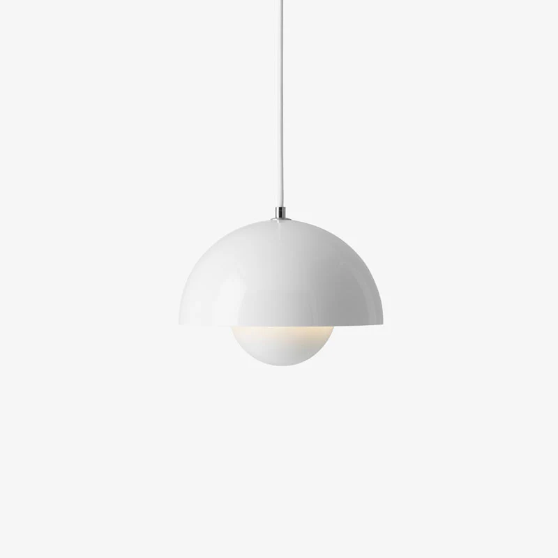 Dome Van metaal Pendant Lighting Modernist 1 Light Hanging Light Fixture Inner Orb Shade Living Room Light