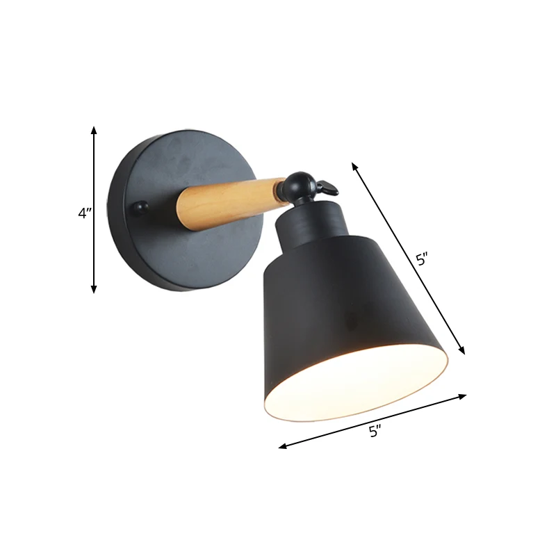 Draaibare eetkamer emmer wandlamp metaal één zwak moderne stijl wandkandelaar
