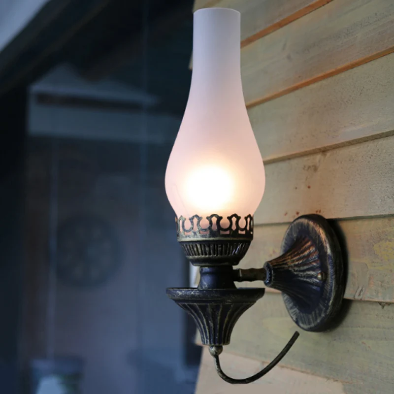 Factory Vase Shade Wandlamp 1 Kop Geel/Helder Crackle Glazen Schans Verlichtingsarmatuur voor buiten