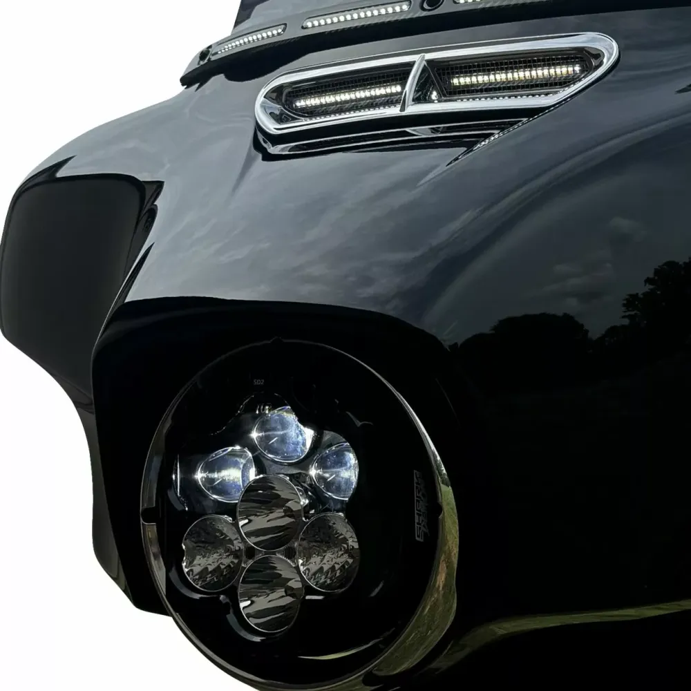 Faro Delantero Shark Demon Led ECE Para Harley-Davidson 94-23 FLH