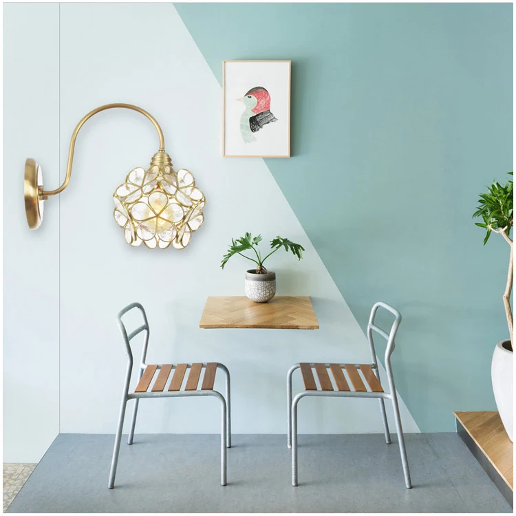 Floral-Like Wall Lighting Minimalist Metal 1 Light Living Room Sconce Light Fixture White/Pink/Blue Glazen Shade Clear