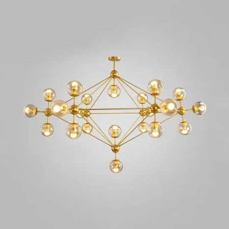 Geometric Chandelier Contemporary Metalen 10/15/21 Lights Brass/Gold/Rose Gold Hanging Light Living Room Brass