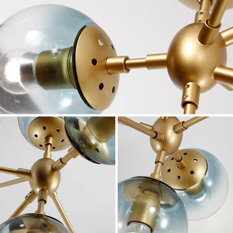 Geometric Chandelier Contemporary Metalen 10/15/21 Lights Brass/Gold/Rose Gold Hanging Light Living Room Brass
