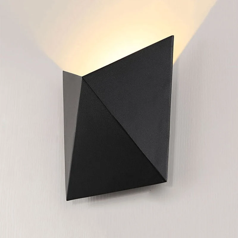 Geometric Metalen Wall Sconce Light Modernism LED Black Wall Lighting Warm/White Light Black