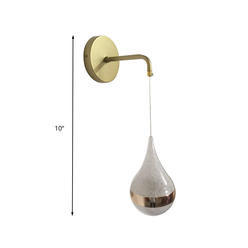 Gouden Teardrop Wall Sconce Lighting Contemporary LED Crystal Wall Light Fixture Warm/White/3 Color Light Gold