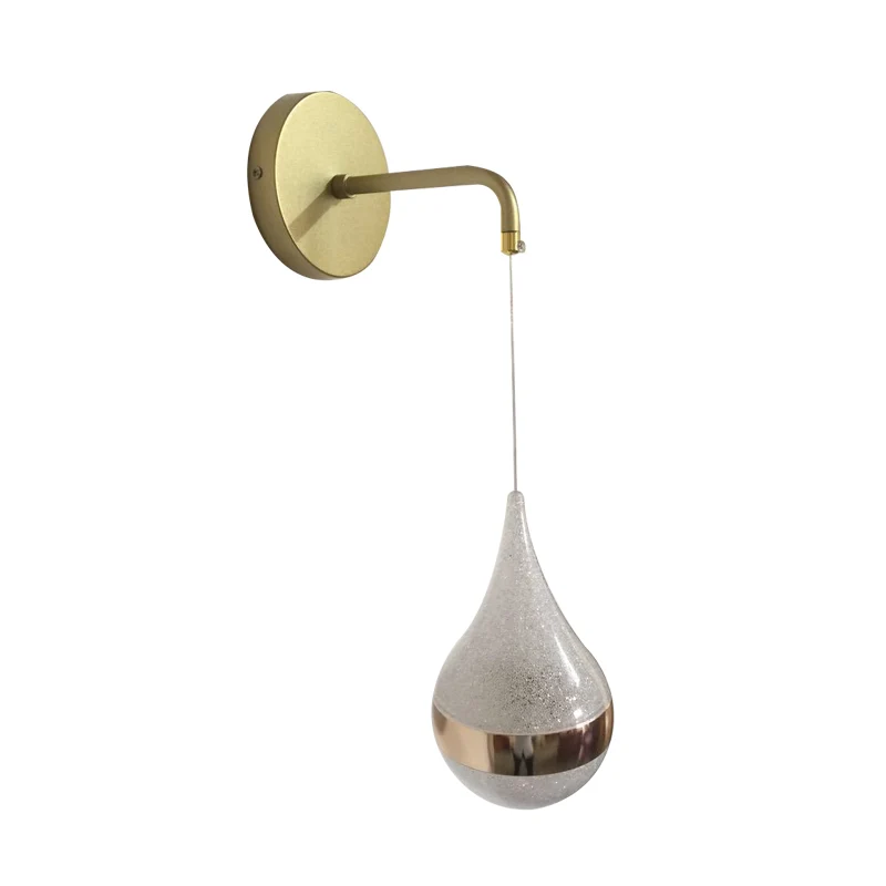 Gouden Teardrop Wall Sconce Lighting Contemporary LED Crystal Wall Light Fixture Warm/White/3 Color Light Gold