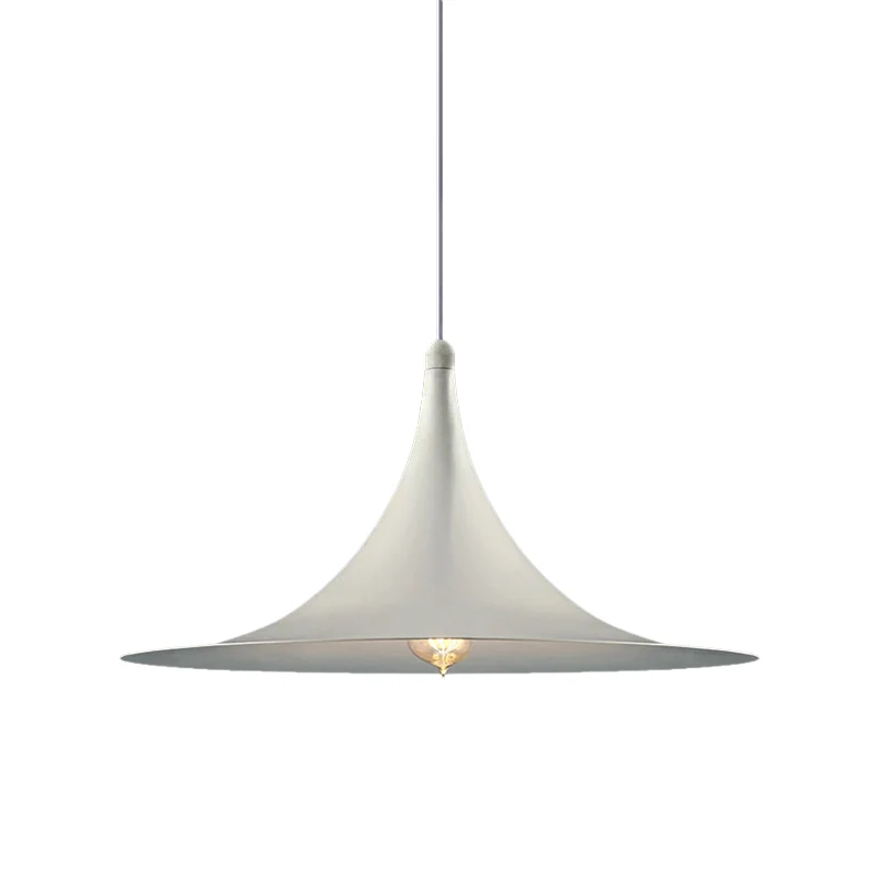 1 Head Hanging Ceiling Light Flared Shade Metallic Contemporary Bedroom Pendant Lighting White/Black Black