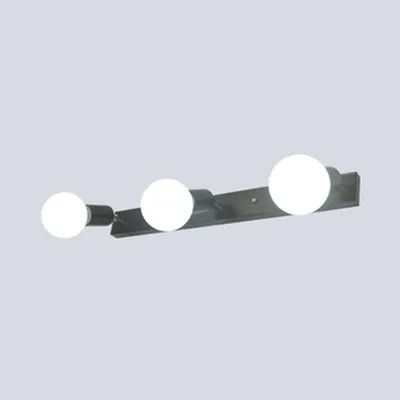 3/4 hoofden slaapkamer ijdelheid verlichting met zichtbare lamp eenvoudige stijl metalen zwart/witte afwerking wandkandela...